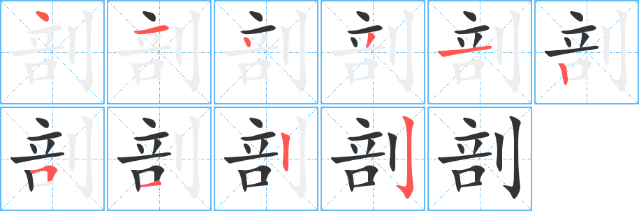 剖的筆順筆畫