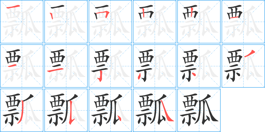 瓢的筆順筆畫