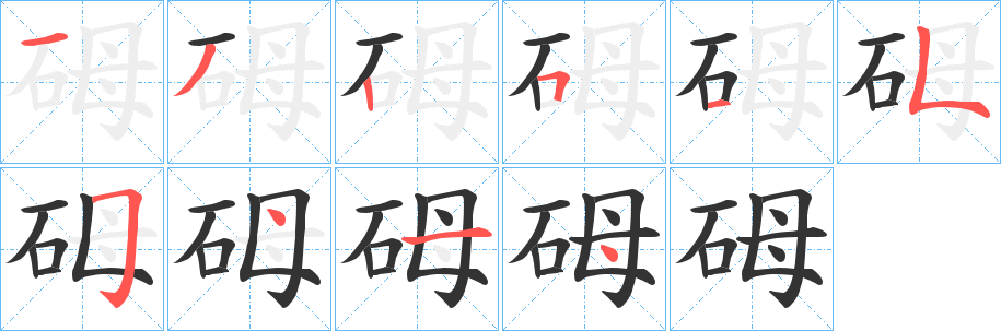 砪的筆順筆畫(huà)