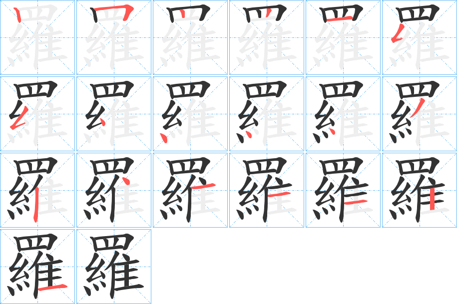 羅的筆順筆畫