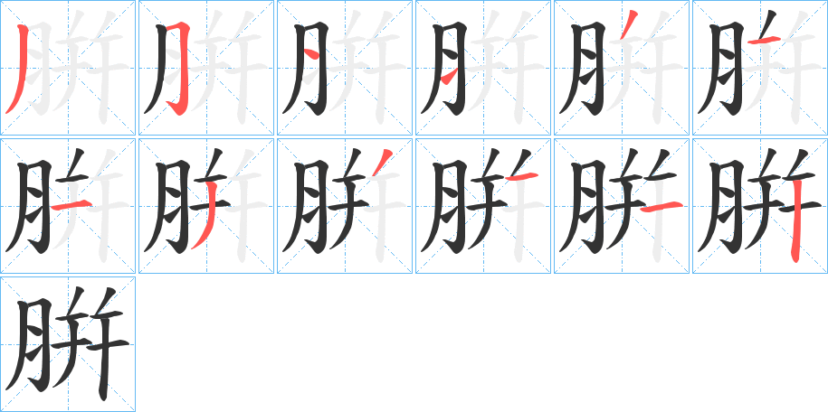 腁的筆順筆畫