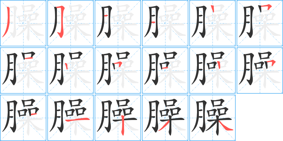 臊的筆順筆畫