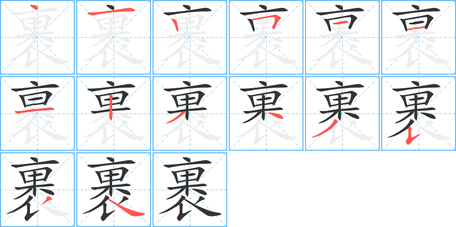 裹的筆順筆畫