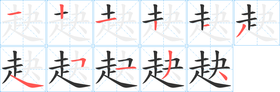 赽的筆順筆畫(huà)