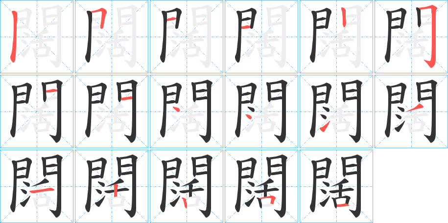 闊的筆順筆畫