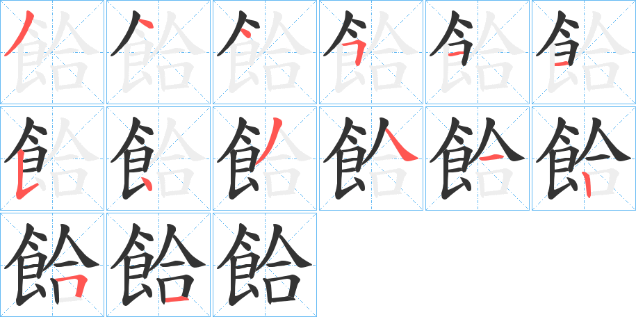 餄的筆順筆畫