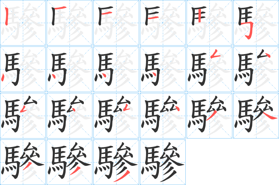 驂的筆順筆畫