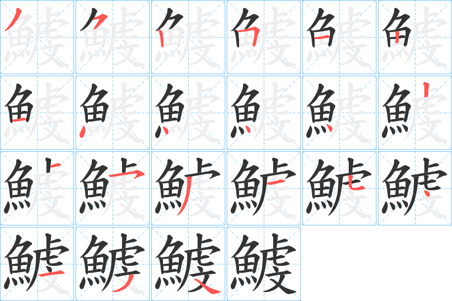 鰬的筆順筆畫